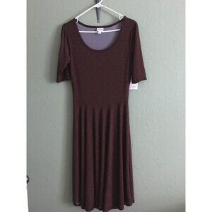 NEW WOMEN'S LULAROE AMELIA  POLKA DOT  FIT & FLARE DRESS SIZE M. NWT